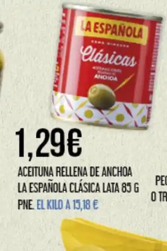 Claudio ACEITUNA RELLENA DE ANCHOA LA ESPAÑOLA CLÁSICA LATA 85 G oferta