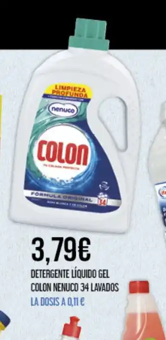 Claudio DETERGENTE LÍQUIDO GEL COLON NENUCO 34 LAVADOS oferta