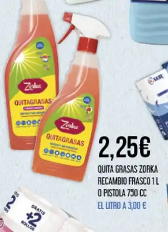 Claudio QUITA GRASAS ZORKA RECAMBIO FRASCO 1L O PISTOLA 750 CC oferta