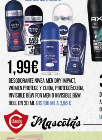 Claudio DESODORANTE NIVEA MEN DRY IMPACT, WOMEN PROTEGE Y CUIDA, PROTEGE&CUIDA oferta