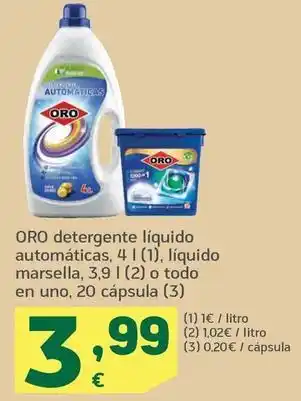 HiperDino Oro - detergente liquido automaticas oferta