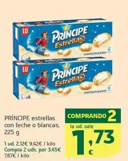 HiperDino Lu - principe estrellas con leche o blancas oferta
