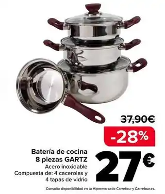 Carrefour Gartz - bateria de cocina 8 piezas oferta