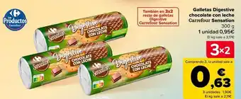 Carrefour Carrefour - galletas digestive chocolate con leche sensation oferta