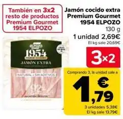 Carrefour El pozo - jamón cocido extra premium gourmet 1954 oferta