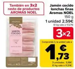 Carrefour Noel - jamón cocido lonchas finas aromas oferta