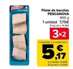 Carrefour Pescanova - filete de bacalao oferta