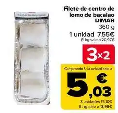 Carrefour Dimar - filete de centro de lomo de bacalao oferta