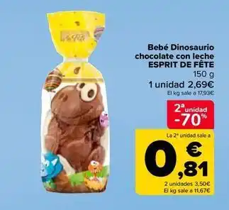 Carrefour Esprit de fête - bebé dinosaurio chocolate con leche oferta