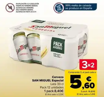 Carrefour San miguel - cerveza especial oferta