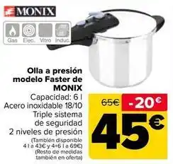 Carrefour Monix - olla a presión modelo faster oferta