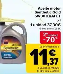 Carrefour Krafft - aceite motor synthetic gold 5w30 oferta