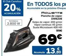 Carrefour Rowenta - plancha de vapor dw8208 oferta