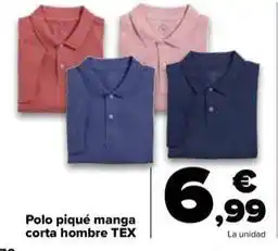 Carrefour Tex - polo piqué manga corta hombre oferta