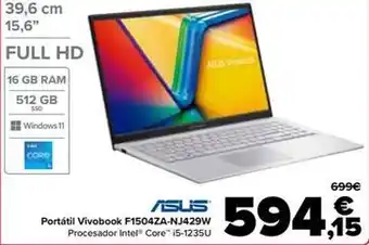 Carrefour Asus - portátil vivobook f1504za-nj429w oferta