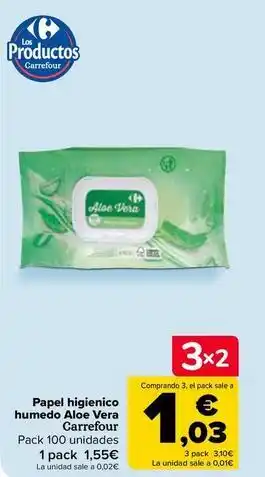 Carrefour Carrefour - papel higienico humedo aloe vera oferta