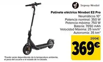 Carrefour Ninebot - patinete eléctrico e2 pro oferta