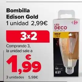 Carrefour Bombilla edison gold oferta