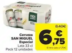 Carrefour Market San miguel - cerveza especial oferta