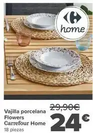 Carrefour Carrefour - vajilla porcelana flowers oferta