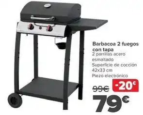 Carrefour Barbacoa 2 fuegos con tapa oferta