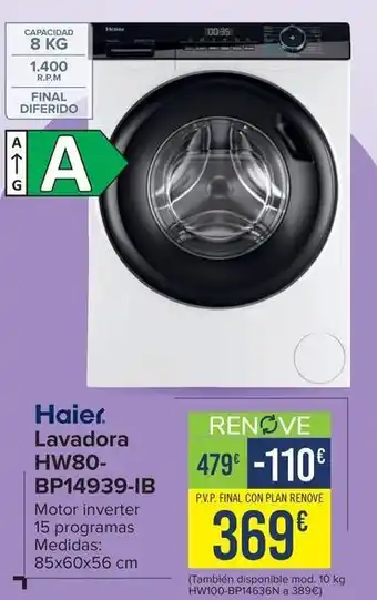 Carrefour Haier - lavadora hw80-bp14939-ib oferta