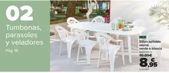 Carrefour Sillon apilable resina verde o blanco oferta