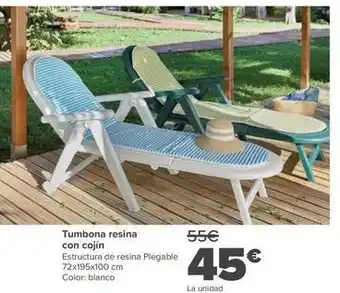 Carrefour Tumbona resina con cojín oferta