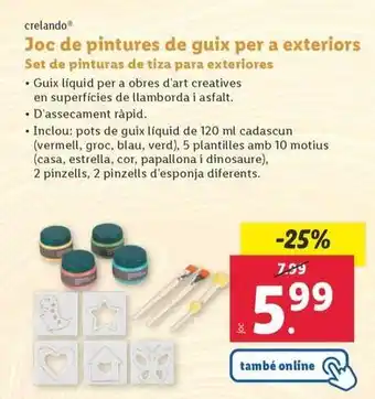 Lidl Crelando - set de pinturas de tiza para exteriores oferta
