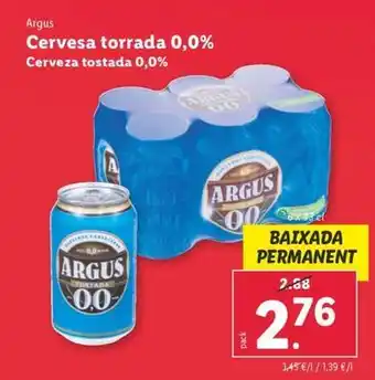 Lidl Argus - cerveza tostada 0,0% oferta