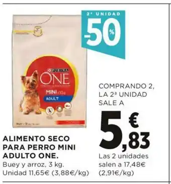 Hipercor Alimento Seco Para Perro Mini Adulto One 3kg oferta