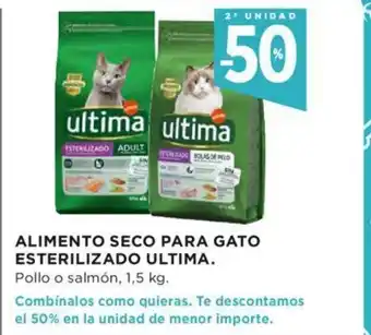 Hipercor Alimento Seco Para Gato Esterilizado Ultima Pollo o salmón 1,5kg oferta