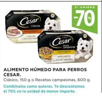 Hipercor Alimento Húmedo Para Perros Cesar Clásico, 150 g o Recetas campesinas, 600g oferta