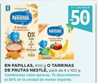 Hipercor Nestlé En Papillas, 600g O Tarrinas De Frutas, pack de 4 x 100g oferta