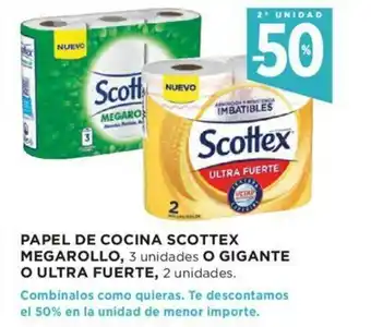 Hipercor Scottex Papel De Cocina Megarollo, 3 unidades O Gigante O Ultra Fuerte, 2 unidades oferta