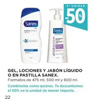 Hipercor Sanes Gel, Lociones Y Jabón Líquido O En Pastilla Formatos de 475 ml, 500 ml y 600 ml oferta