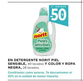 Norit En Detergente Piel Sensible, 40 lavados Y Color Y Ropa Negra, 28 lavados