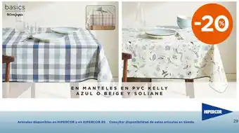 basics En Manteles En PVC Kelly Azul O Beige Y Soliane