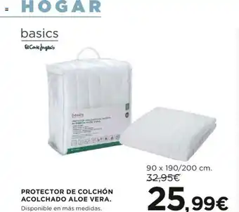 Hipercor Hogar Protector De Colchón Acolchado Aloe Vera oferta