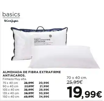 Hipercor basics Almohada De Fibra Extrafirme Antiácaros oferta