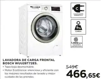 Hipercor Bosch Lavadora De Carga Frontal WUU28T72ES oferta