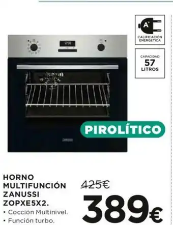 Hipercor Pirolítico Horno Multifunción Zanussi ZOPXE5X2 oferta