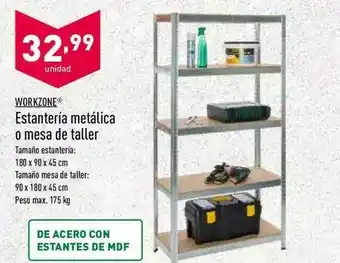 ALDI Workzone Estantería Metálica O Mesa De Taller oferta