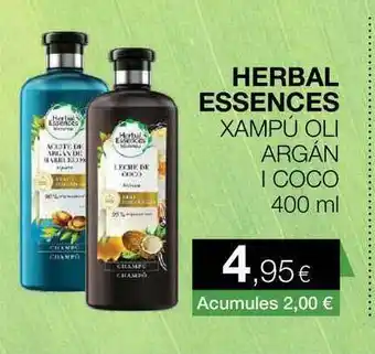 Plusfresc Herbal Essences Xampú Oli Argan Coco 400ml oferta