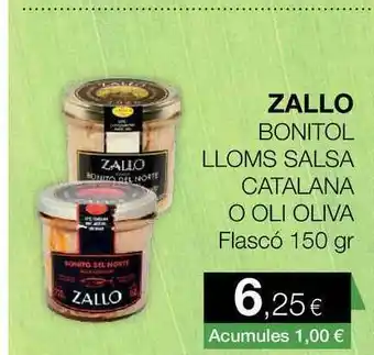 Plusfresc Zallo Bonitol Lloms Salsa Catalana O Oli Oliva 150gr oferta