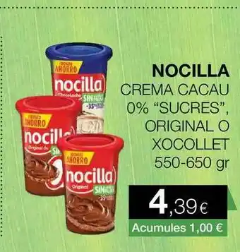 Plusfresc Nocilla Crema Cacau 0% 550-650gr oferta