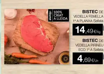 Plusfresc Bistec De Vedella Femella 1a A Planxa Bistec De Vedella Pirineu Eco 1a A oferta