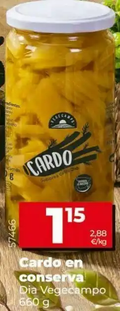Cardo troceado dia
