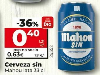 La Plaza de DIA Cerveza sin mahou lata oferta
