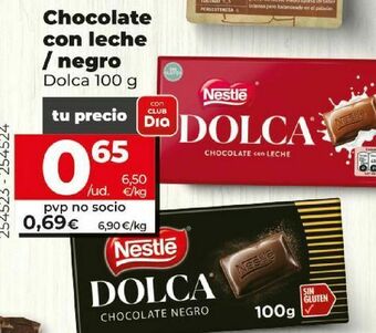 Dia Chocolate con leche / negro dolca oferta